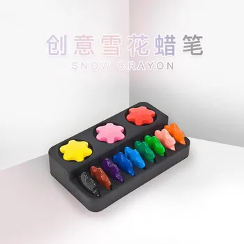 

12 Colorful/Box Snowflake Crayons Children's Modeling Crayons Box Children Early Education Puzzle Children'S Toys Crayons Set