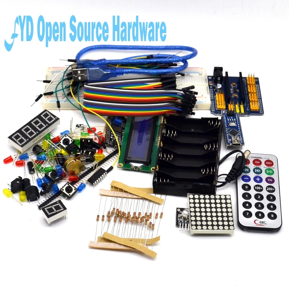 

Free shipping! beginners starter kit nano 3.0 kit for Arduino IDE with case