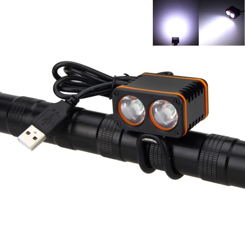 

USB Charing LED Bike Light 1000 LM 2*XM-L T6 LED Front Bicycle Light Cycling Head Lamp Headlamp Beam Range 200m No Battery