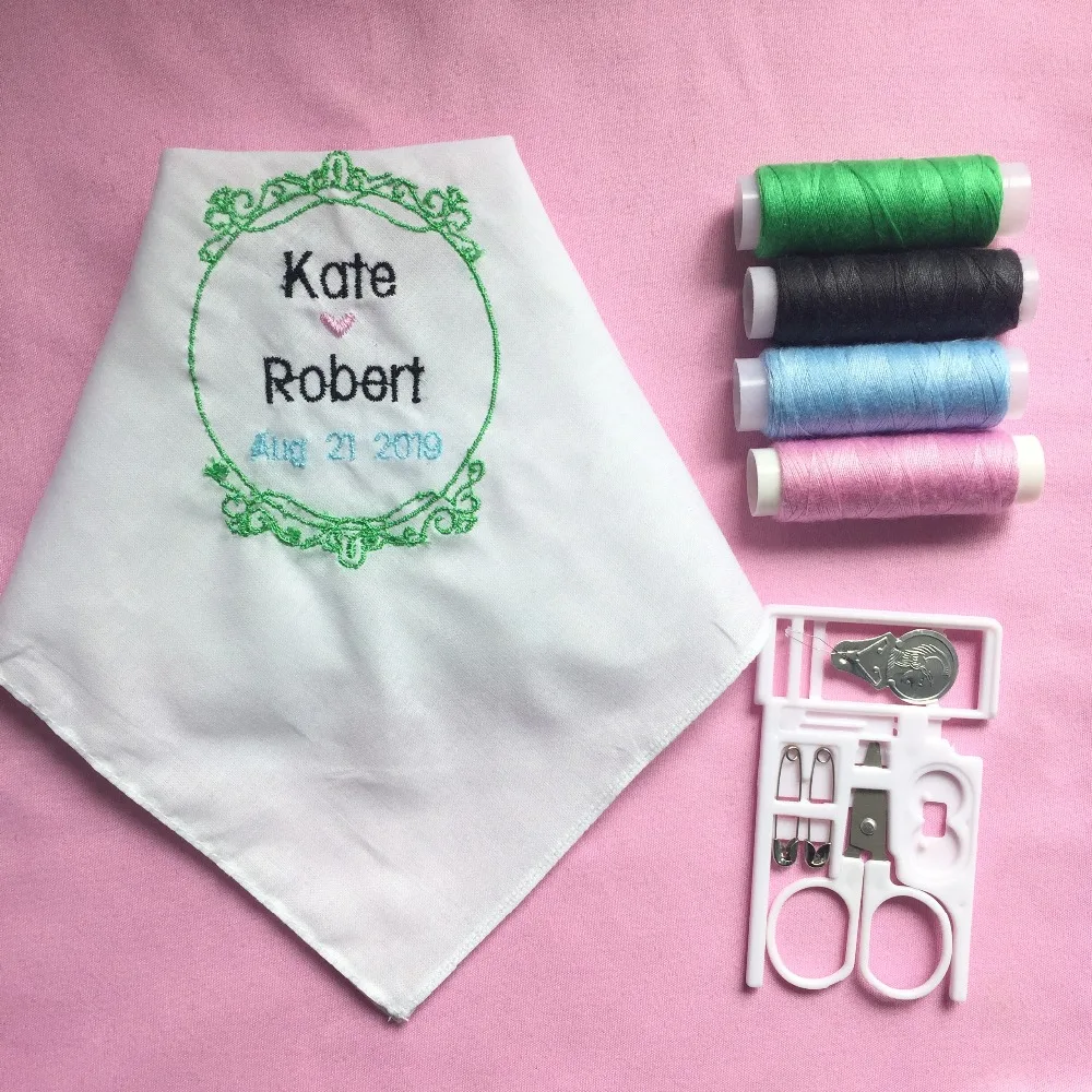 Custom Wedding Gift, Embroidered Wedding Handkerchief for Bride and Groom, Personalized Wedding Gift
