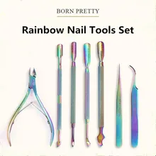 7 шт. BORN PRETTY Rhinestone для маникюра для кутикулы набор из нержавеющей стали пинцет Dead Skin Remover Nail sticker Nail Art инструменты