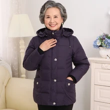 2017 70-year-old 80-year-old jaqueta de inverno das mulheres para baixo espessamento idosos mães de meia idade velha avó roupas