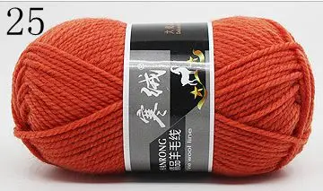 Высокое качество 100 г/шар 125 метров мериносовая шерсть вязаная крючком Пряжа свитер шарф свитер защита окружающей среды - Цвет: 25