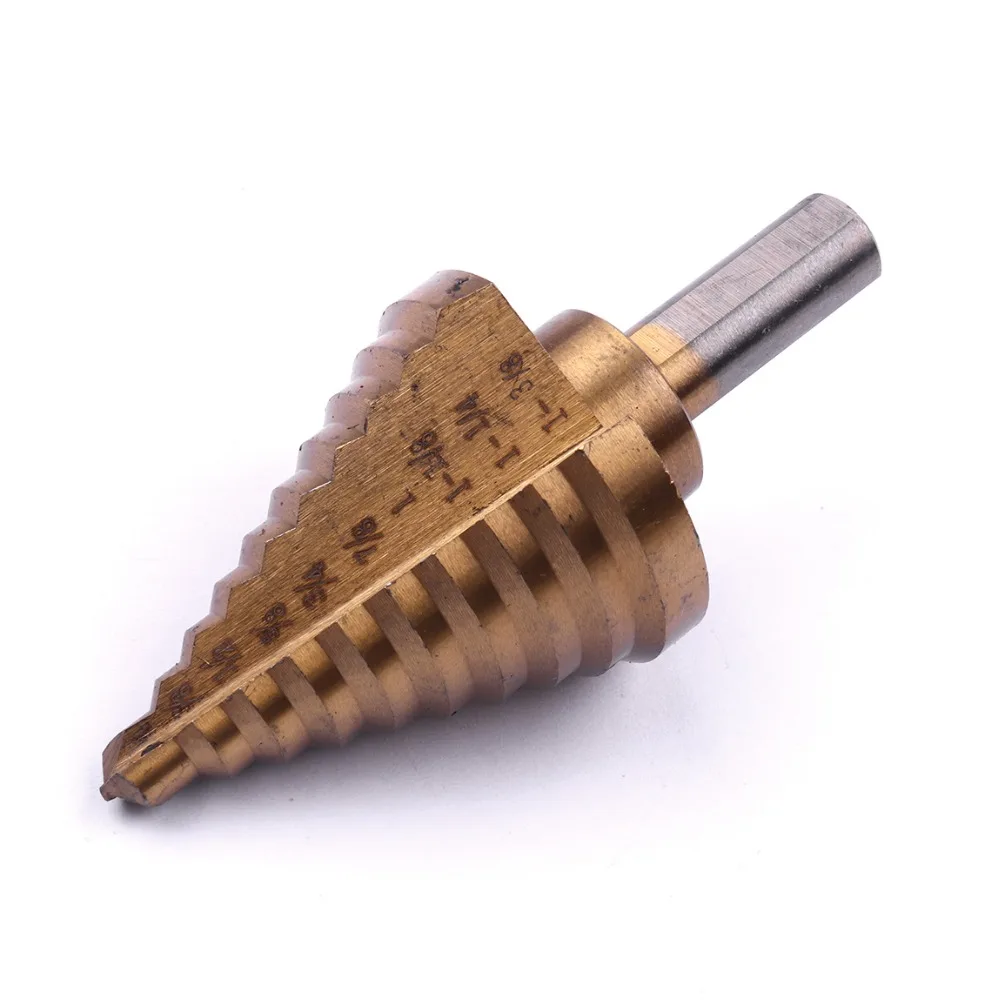 1/4" to 1 3/8" Triangle Handle Step Drill Bit High Quality HSS Titanium