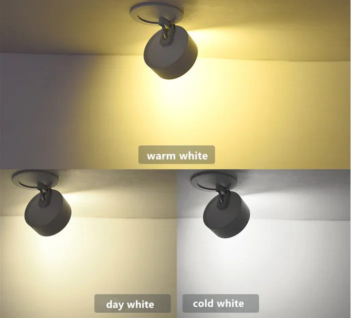 Dimmable 7W 12W Black White AC85-265V LED Panel Light Downlights Embedded 360 Degree Rotation LED Downlight Home Lighting