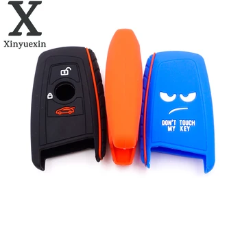 

Xinyuexin Dont Touch My Key Silicone Car Key Shell Fit for BMW 3 Series Remote Key Fob Protective Cover No Logo