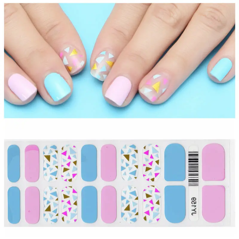 X.T XT Nail Polish Strips Colorful Triangle Waterproof Non toxic Nail