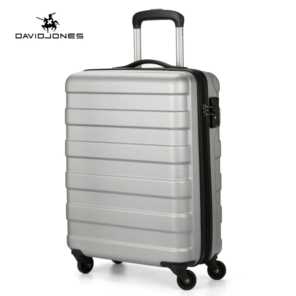 DAVIDJONES wheel travel suitcase carry on trolley bag spinner cabin large luggage bag girl vintage suit case box 20 inch trunk