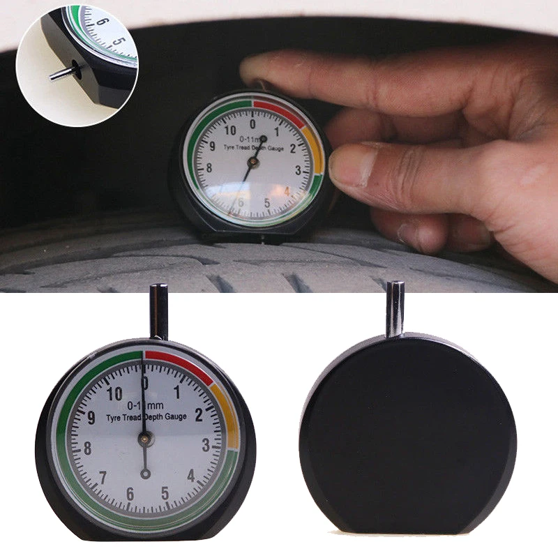 

Wheel Tyre Tread Depth Gauge Pressure 0-11mm Dial Tool Tire Condition For Car
