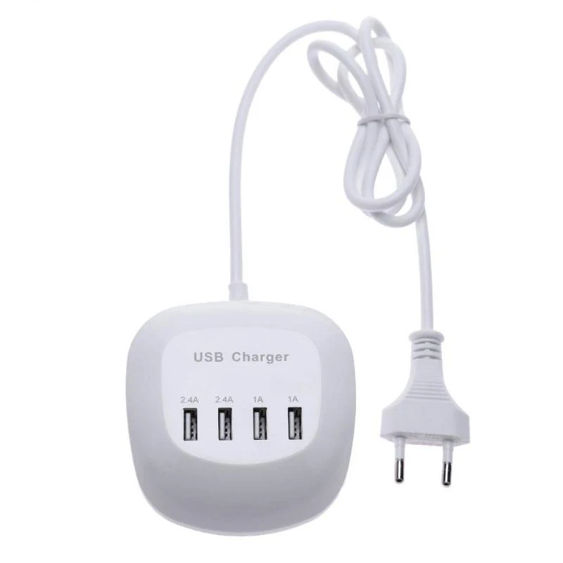 

EU/US plug 4 Ports USB Wall Charger Splitter Multi Smart Charging Socket USB Travel Device Fast Charging for iPhone Xiaomi