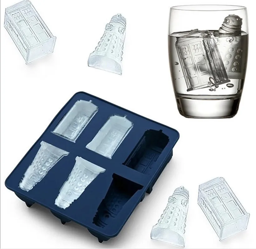

Doctor Who Tardis and Daleks Silicone Ice Cube Tray Dr Who ice cube mold ice bucket drinkware Cocktails Silicone Ice Cube Tray