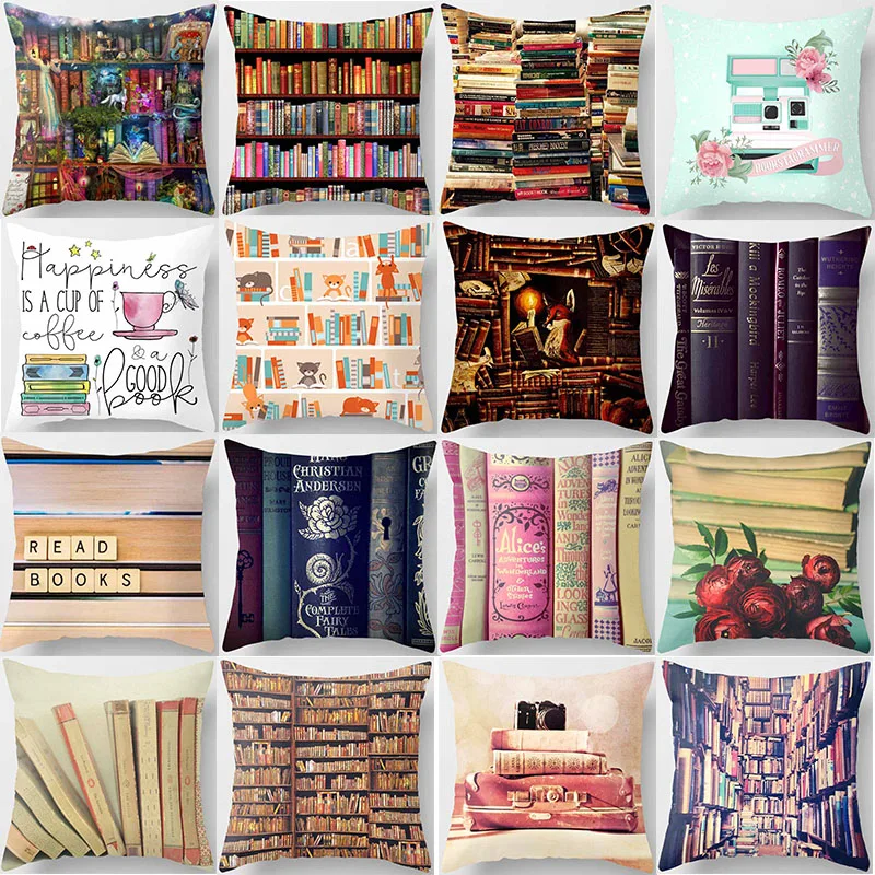 Hot sale beauty books pillow case men women girls ladies square pillow cases home creative color pillow cover 45*45cm