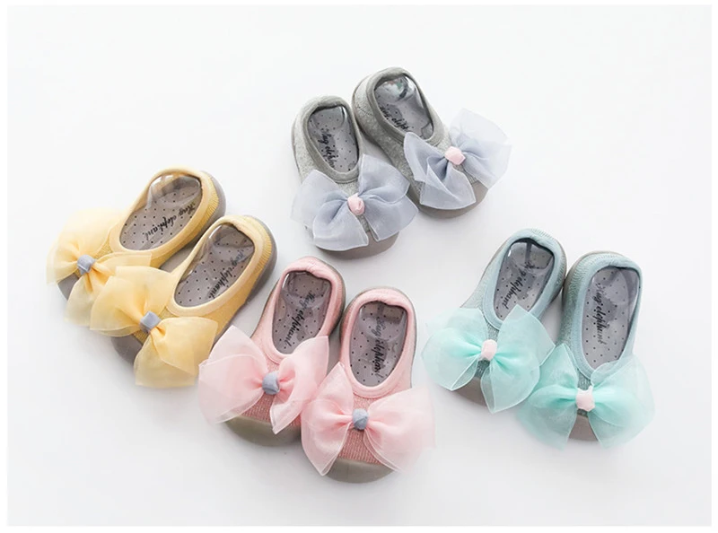 Пинетки для малышей пинетки для новорожденных 9пинетки для девочек обувь для новорожденных пинетки для девочки домашние тапочки подошва из мягкой резины детская обувь лук носок обуви
