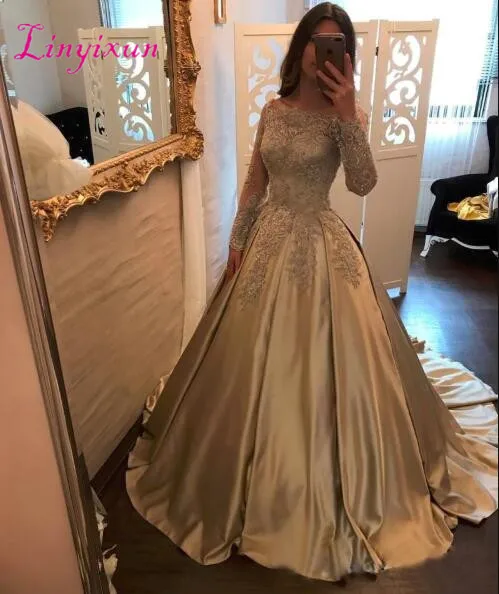 ball gown prom dresses long sleeve