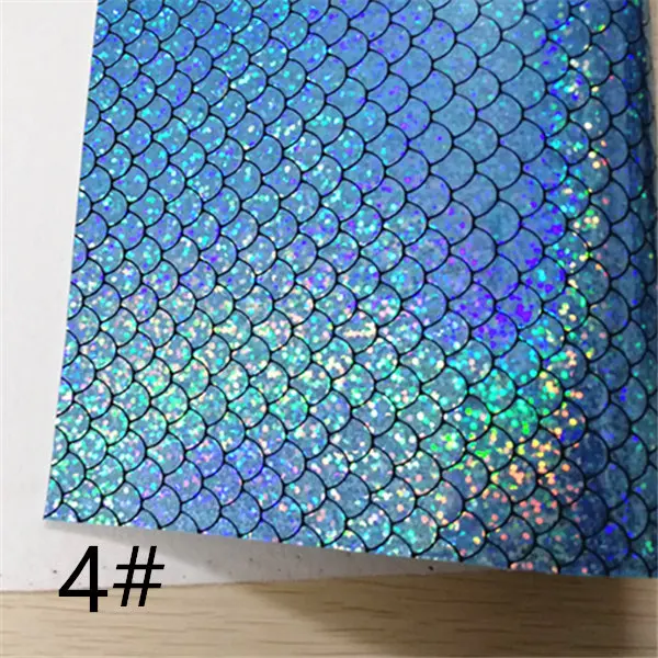 Free shipping 30x134cm hologram fish scale vinyl fabric synthetic