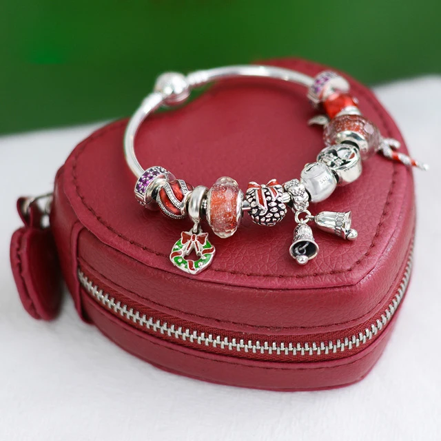 

Kaliyah 100% 925 Old Winter Bell Pipe Christmas Snow Flow Sand Bracelet Jewel Set