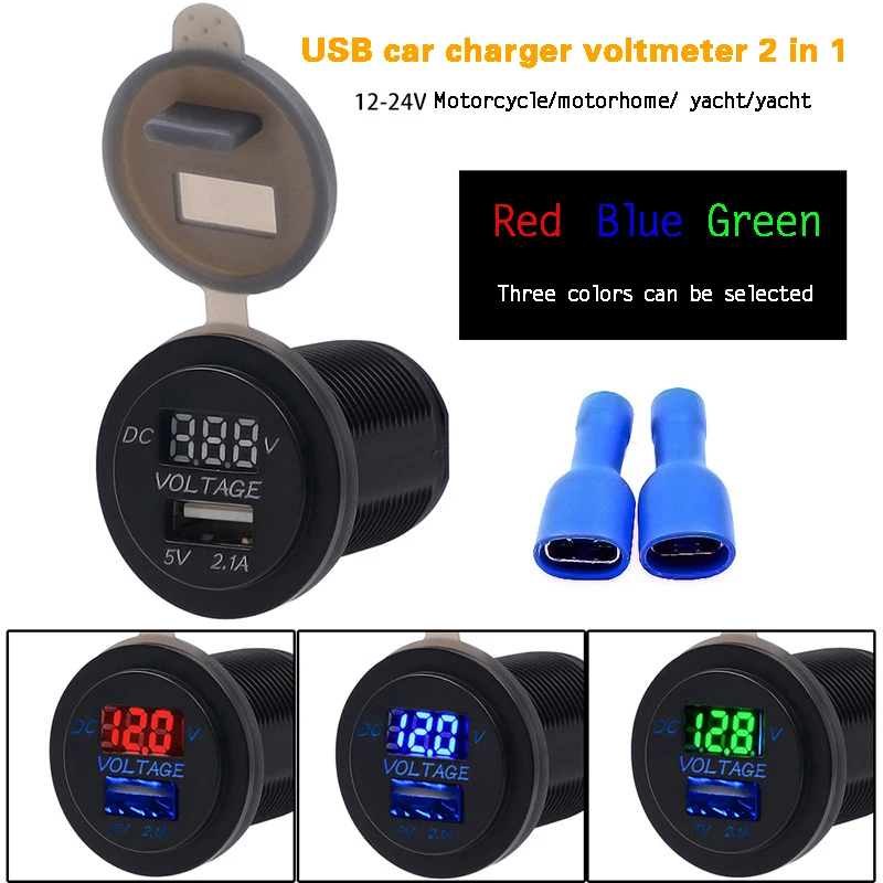 DC 12-24V 4.2A Dual USB Port Car Charger Cigarette Lighter Socket Power Adapter with LED Digital Voltmeter Meter Monitor dfdf | Автомобили