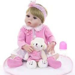 NPK Настоящее 57 см полное тело силиконовая девочка Reborn младенцы кукла Ванна игрушка реалистичные Новорожденные Детская кукла «Принцесса»