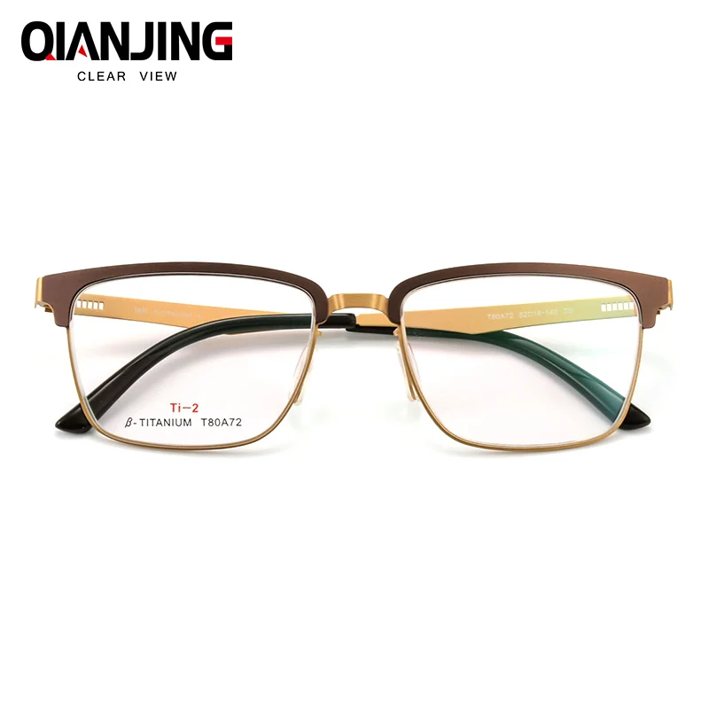

Titanium Optical Glasses Frame Men Ultralight Square Prescription Eyeglasses New Male Semi-Rimless Half Myopia Screwless Eyewear