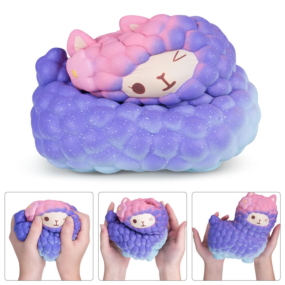 1 шт. Vlampo Jumbo Squishy Alpaca 7,1 ''Радуга и галактика Kawaii мягкие медленно поднимающиеся лучший подарок для ребенка