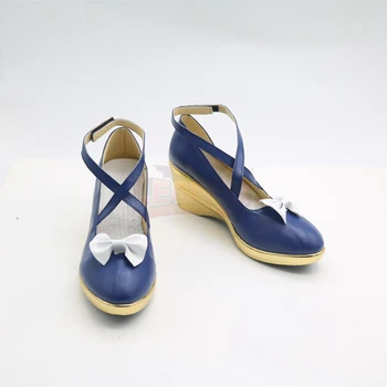 

Snow miku Hatsune Miku Cosplay shoes Custom made girl shoes female shoes blue color