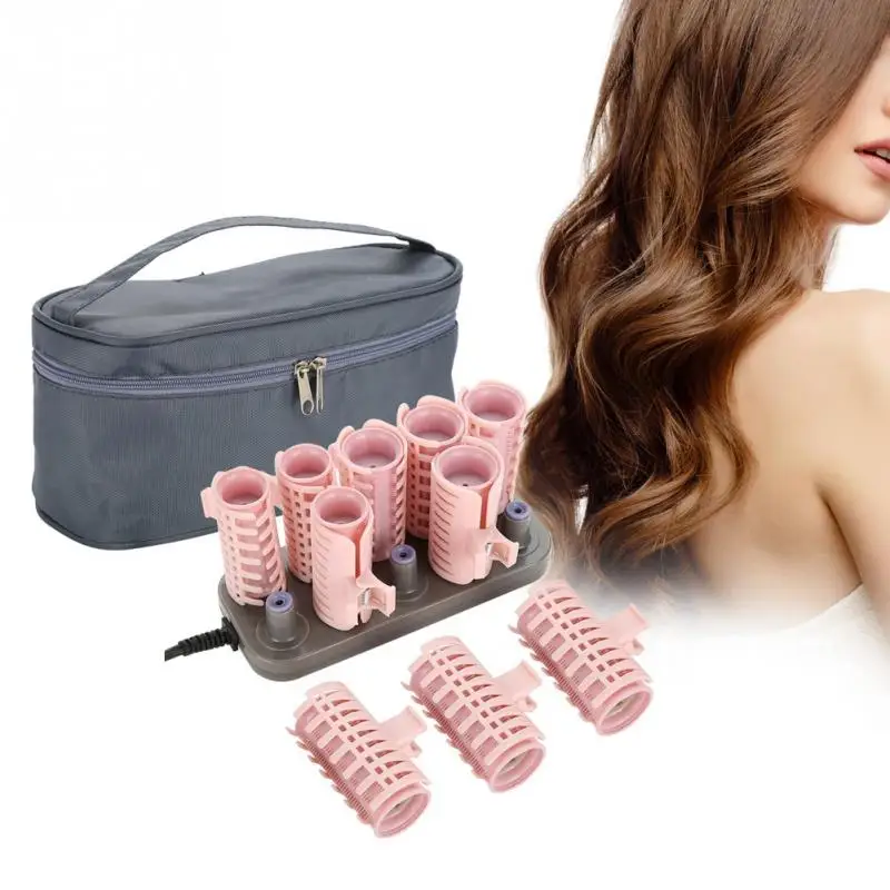 10Pcs/Set Professional Electric Heated Hair Rollers Curling Roll Hair Tube Roller Curlers Volume Curly Styling Tool + Case hair styling tool,hair curling tools