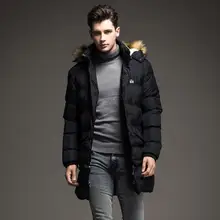 Зимняя теплая длинная хлопковая куртка, пальто, мужские парки, Авиатор, верхняя одежда с капюшоном, ветрозащитные пальто для мужчин, новинка