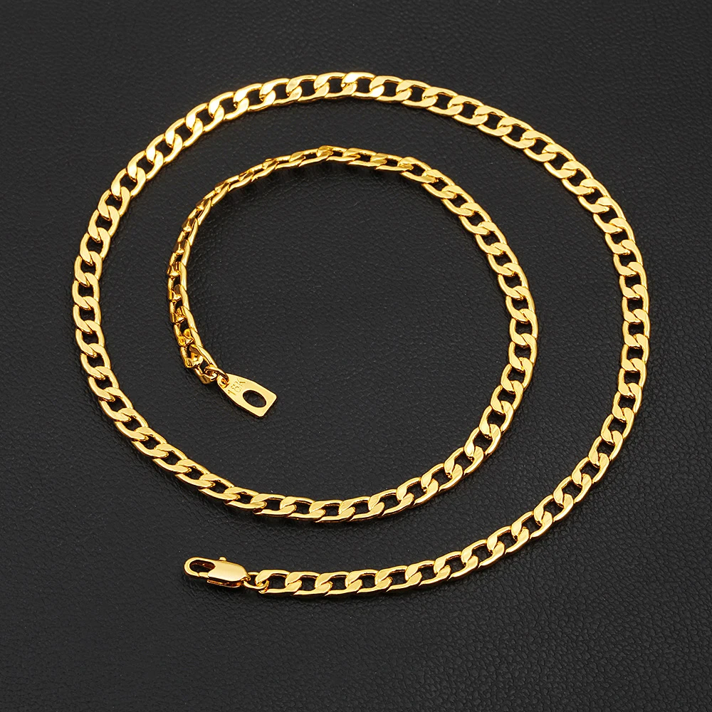 TTVOVO, Мужская кубинская цепочка, ожерелье золотого цвета, ширина 5 мм, кубинская цепочка для кулона, хип-хоп воротник, модное ювелирное изделие, подарок