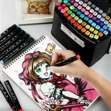 Набор маркеров аниме Студенческая сумка с дизайном алкоголь жирный начинающих фломастеры для рисования цветов Ручка 30/40/60/80 цвет товары для рукоделия