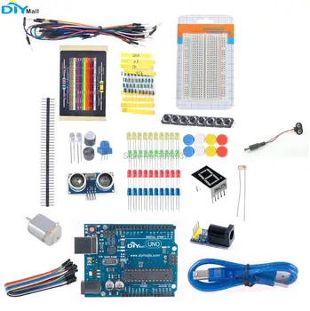 

DIYmall Starter Learning Kit UNO R3 Board Breadboard Jumper Wire Ultrasonic Module Resistor for Arduino