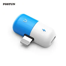 

Dual Lighting Adapter 2 In 1 Audio Charger Headphone Jack For iPhone 7 Adapter Mini Charging Splitter Audio Converter For XS MAX