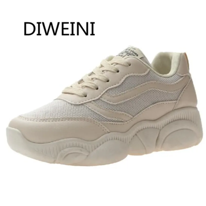 

2019 Spring New Fashion mesh Woman casual shoes Comfortable Breathable lace-up Sneakers Women's vulcanized shoes tenis feminino
