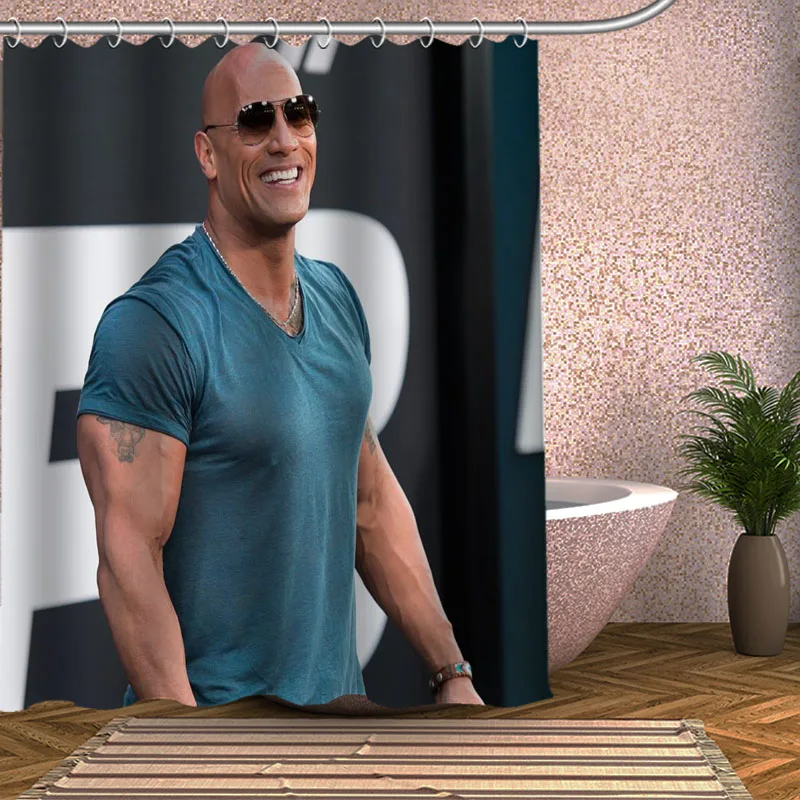 

Dwayne Johnson Shower Curtain Eco-friendly Modern Fabric polyester Custom Bath Curtains Home Decor Curtains