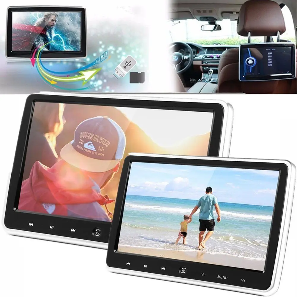 

10.1 Inch Ultra-thin Car Headrest DVD Player 1024*600 Support Power-off Memory Function with OSD Display & Remote Control