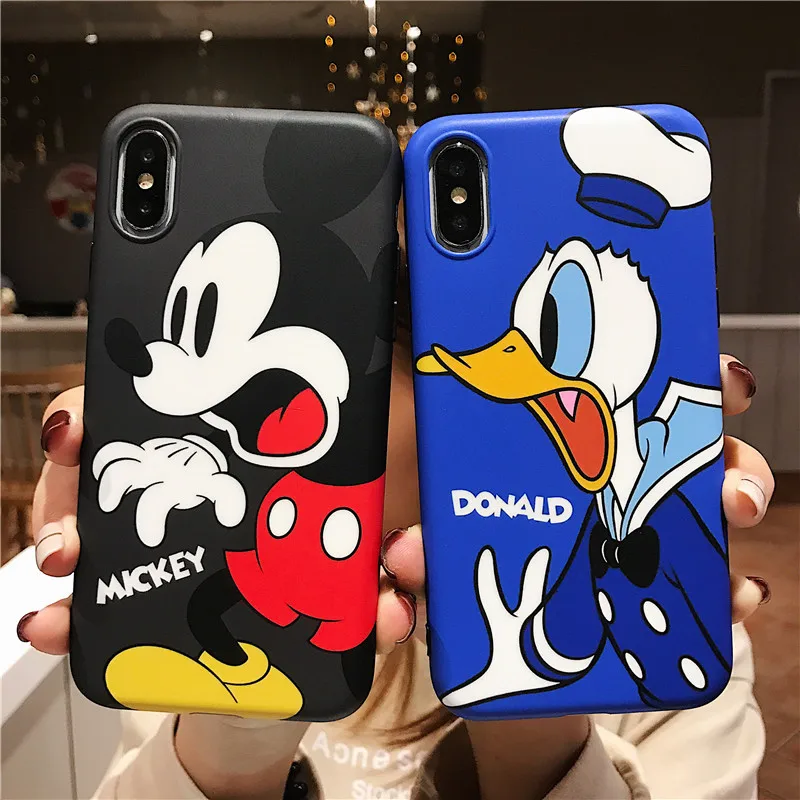 

For iPhone XS max Cute cartoon case, minnie mickey daisy Donald Soft back cover For iPhone 8plus X XR 7 7plus 6 6S 6P phone case