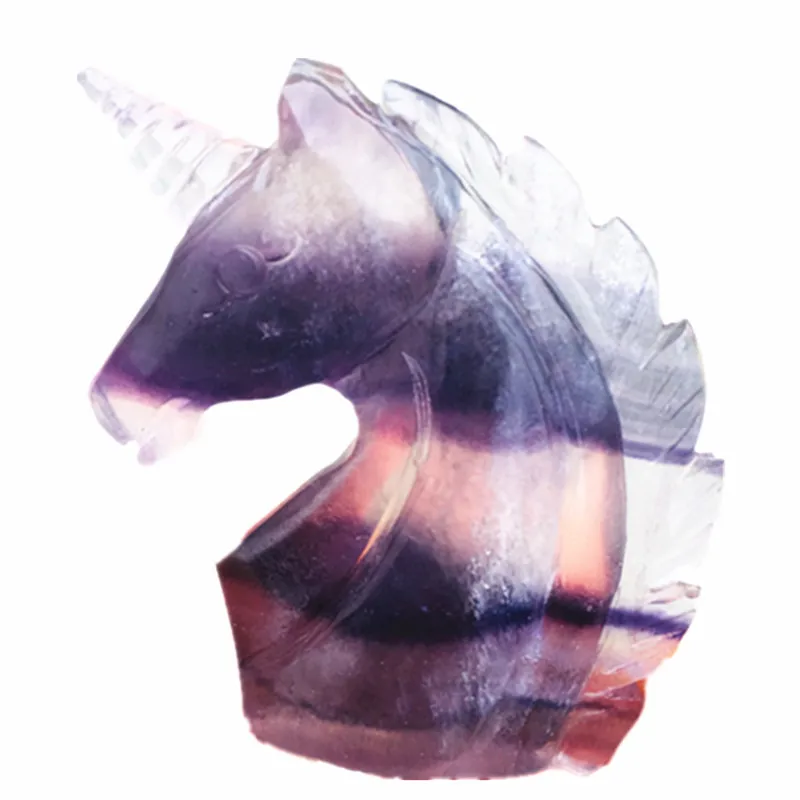 

Natural crystal Purple fluorite unicorn collection handicraft point healing reiki meditation chakra Christmas gift
