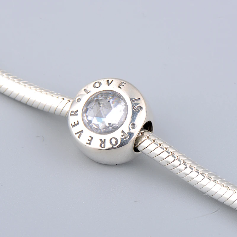 925 стерлингового серебра love is forever Подвески со стразами Fit Pandora браслет ожерелье