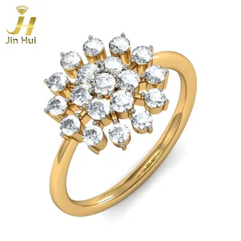 

Jinhui Women The Twilight Ring Solid 18K Yellow 750 Gold 0.687CT Natural Diamond Jewelry Free Engraving