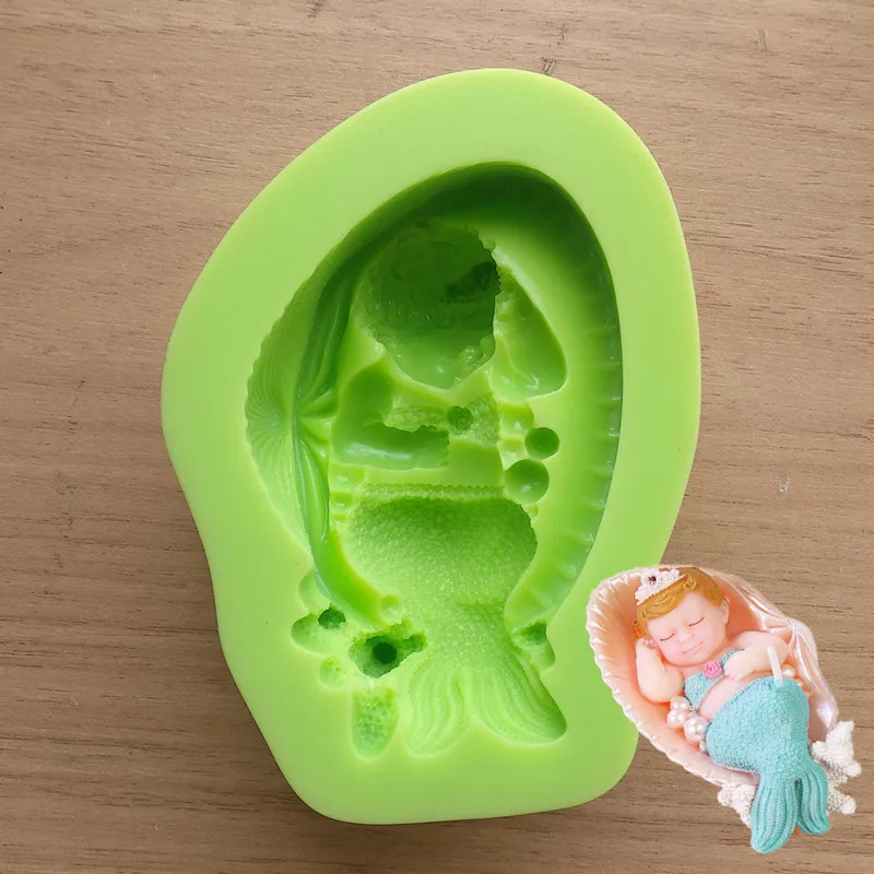 

High Quality Mermaid Design Silicone Mold for Soap Candle and Chocolate make Kitchenware DIY Tool SQ1890