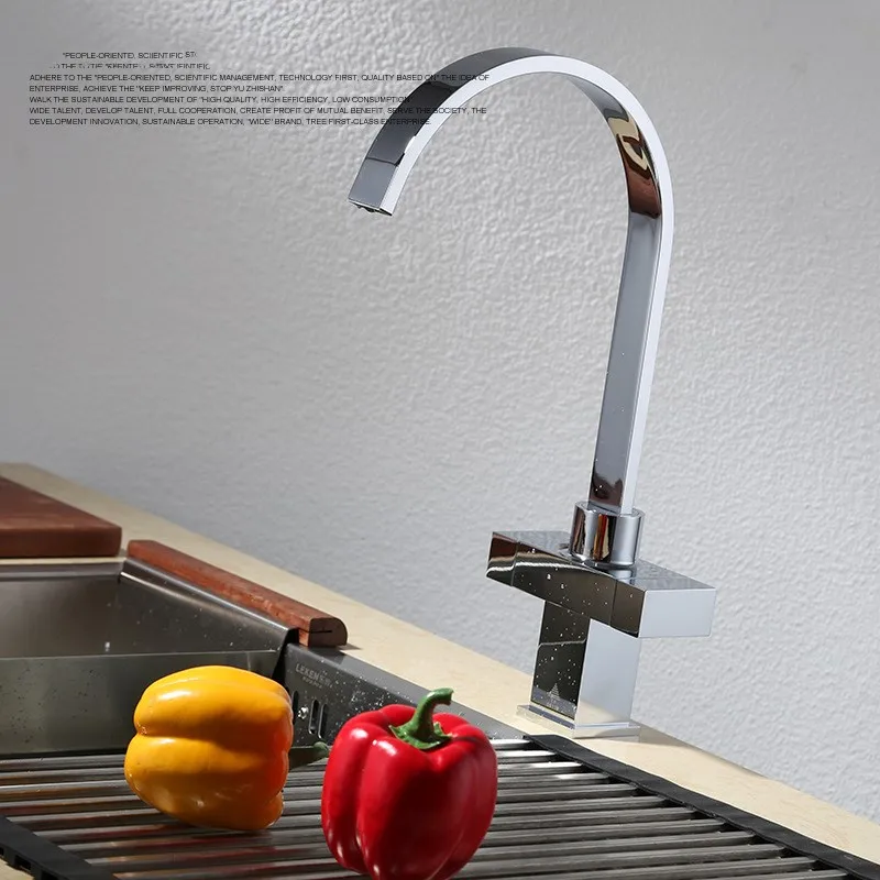 Newest Good Quality Double Handle Sink Kitchen Faucet Mixer Square