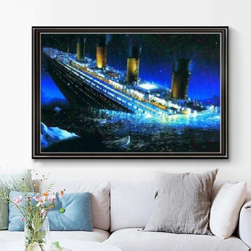 Titanic DIY 5D Diamond Painting Embroidery Cross Stitch Kit Office Wall Decorin Diamond