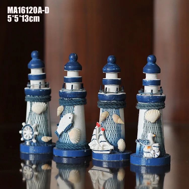 

free shipping 1pcs/lot 13cm small size Mediterranean style iron home nautical decor lighthouse wedding decoration candle holder