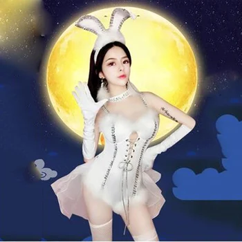 

Jumpsuit Sequins Mesh Sexy Bodysuit Novelty Personality Female Costumes Jazz DJ Stage Wear Singer Dancer Party Show Performanc