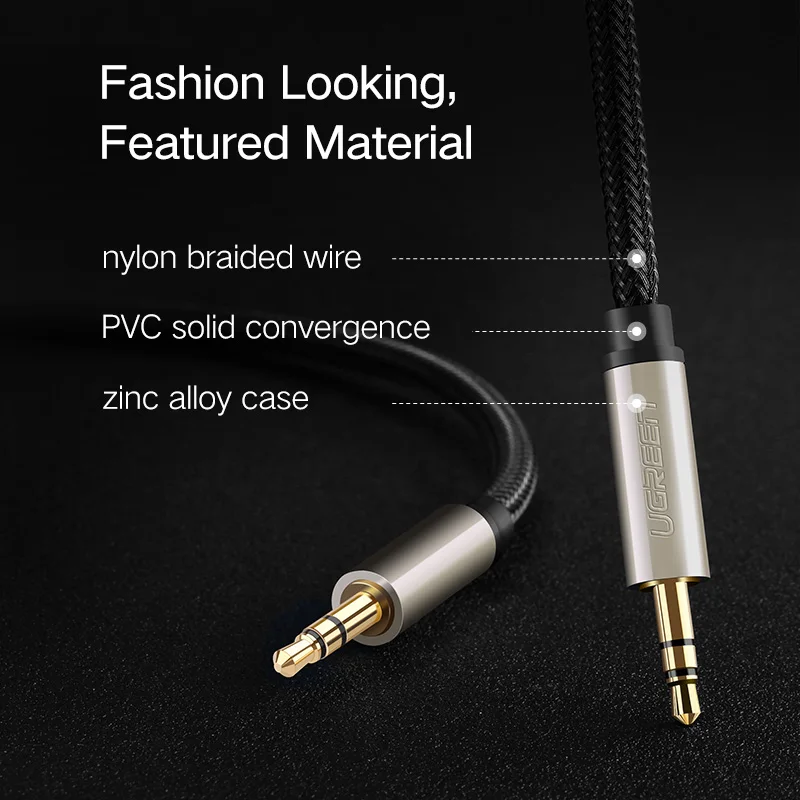 Ugreen 3 5 Jack аудио кабель мм Автомобильный Aux для iPod Huawei p20 lite наушники Спикер MP3