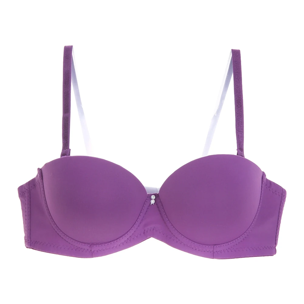 Одноцветный бюстгальтер для женщин Brassiere мягкая бесшовная Студенческая пуш-ап нижнее белье женское нижнее белье Мода