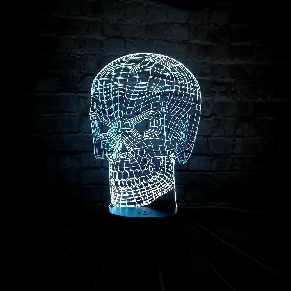 Креативный 3D акриловый Скелет с питанием от аккумулятора светодиодный USB зарядка светодиодный Декор прикроватная Лава стол ночное настроение свет праздник друг подарок