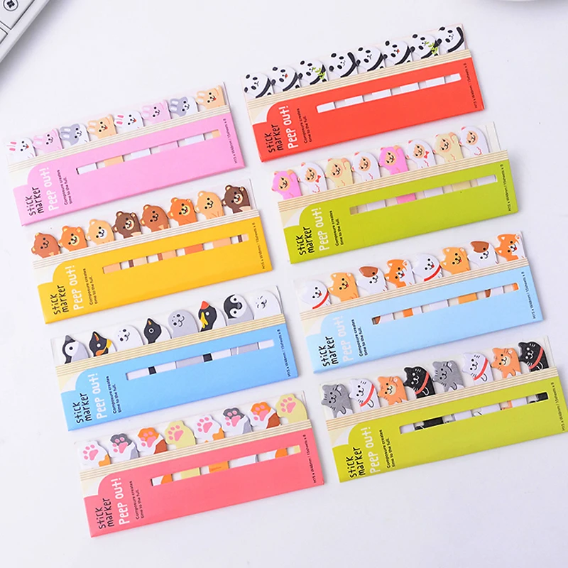 Kawaii Скрапбукинг животные блокнот Наклейки Sticky Notes школьные канцелярские принадлежности блокнот Papeleria Новое поступление