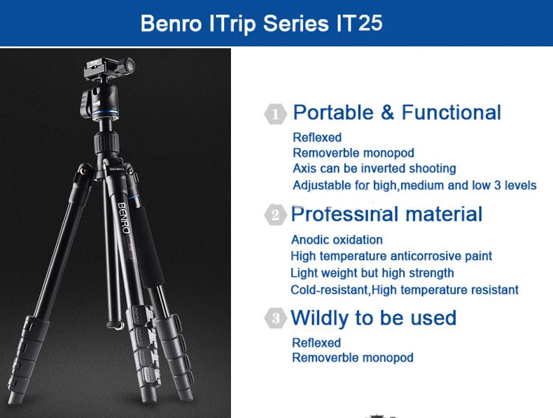 FREEO BENRO IT25 Профессиональный SLR фотографический штатив портативный цифровой Быстрый Releaseg аксессуары Максимальная загрузка 6 кг