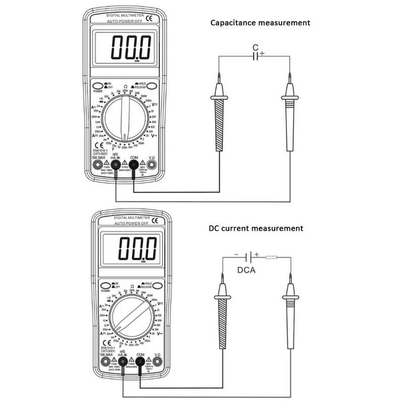 1 шт. ЖК-цифровой мультиметр-9205A AC/DC ток амперметр напряжение Сопротивление Емкость Вольт Ампер Ом метр с тестером зонд