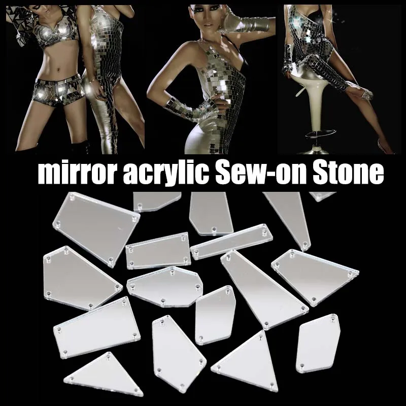 oleeya mirror acrylic Sew-on Stone crystal all shape